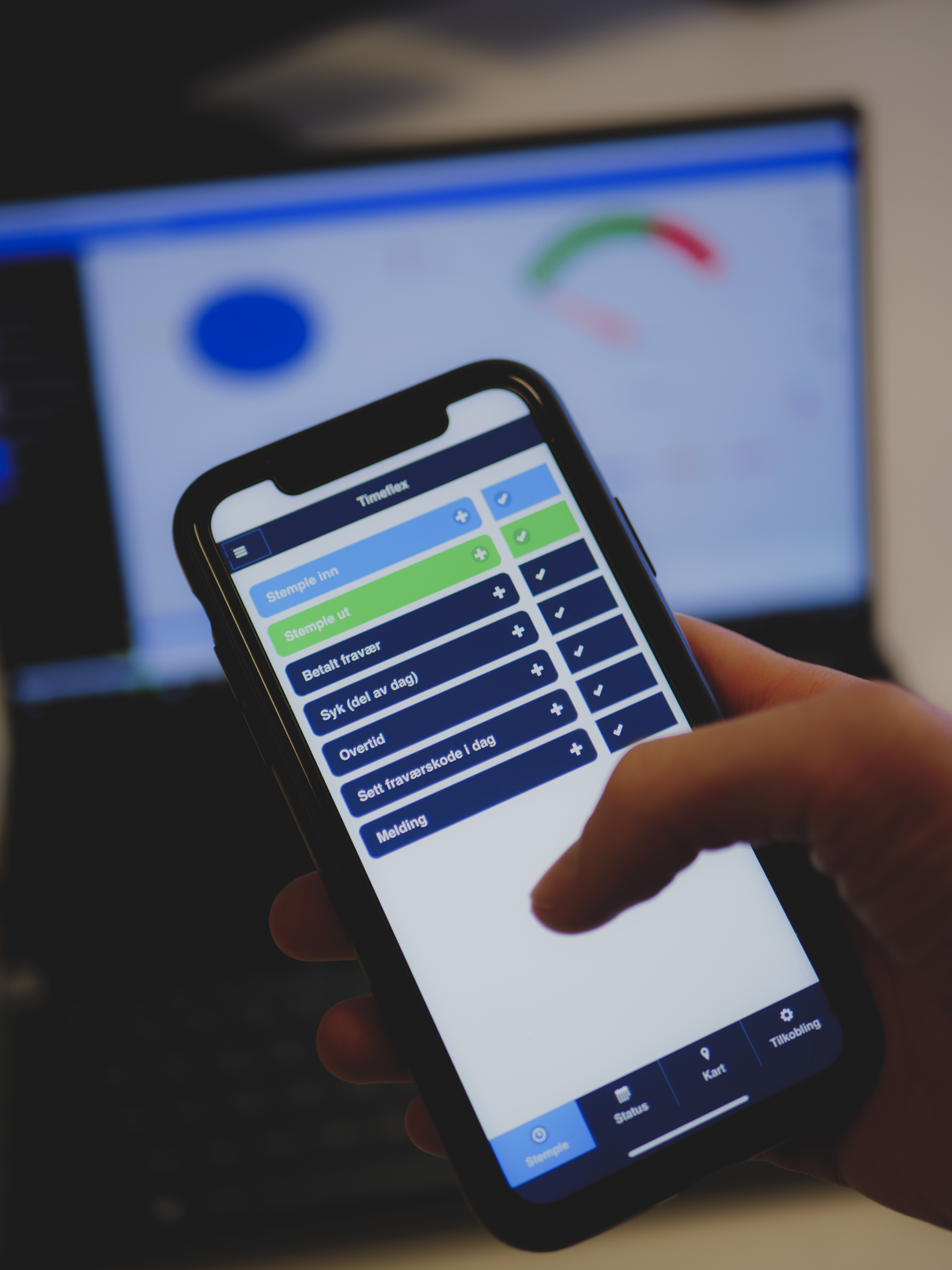 stempler inn på mobil